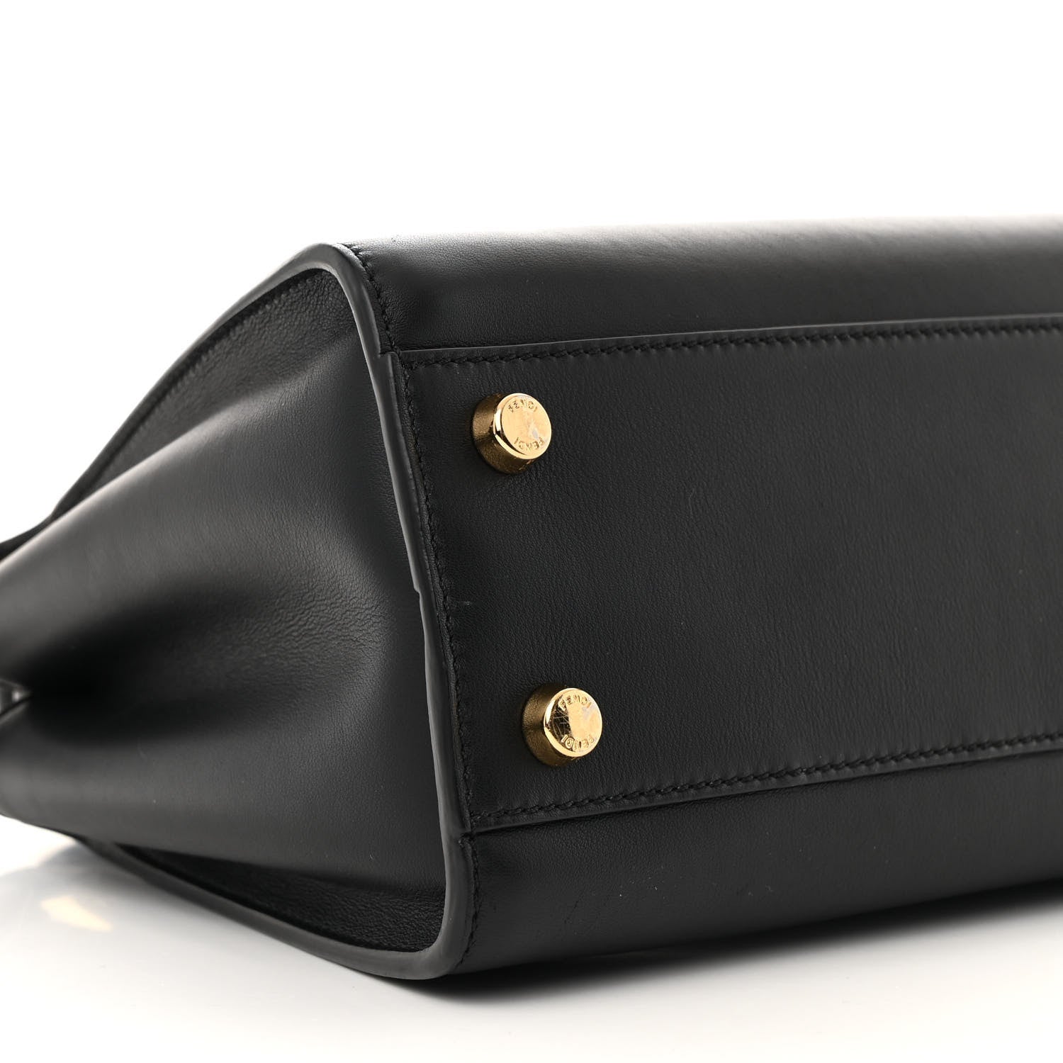 Fendi Vitello Tahiti Burro Medium Peekaboo Iconic Essentially Satchel Black Corda 10 of 14