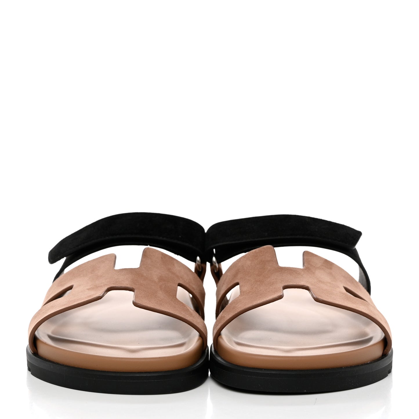 Suede Goatskin Womens Chypre Sandals 40 Beige Black