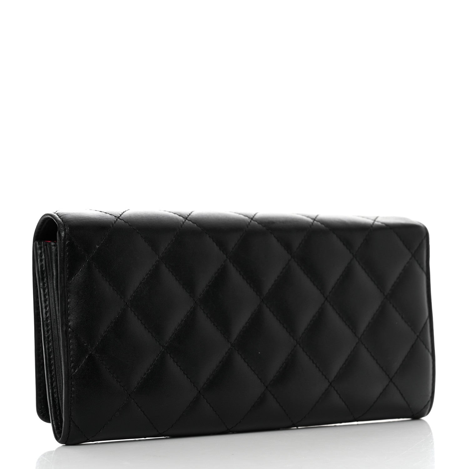 Chanel Calfskin Quilted Cambon Gusset Flap Wallet Black 3 of 11