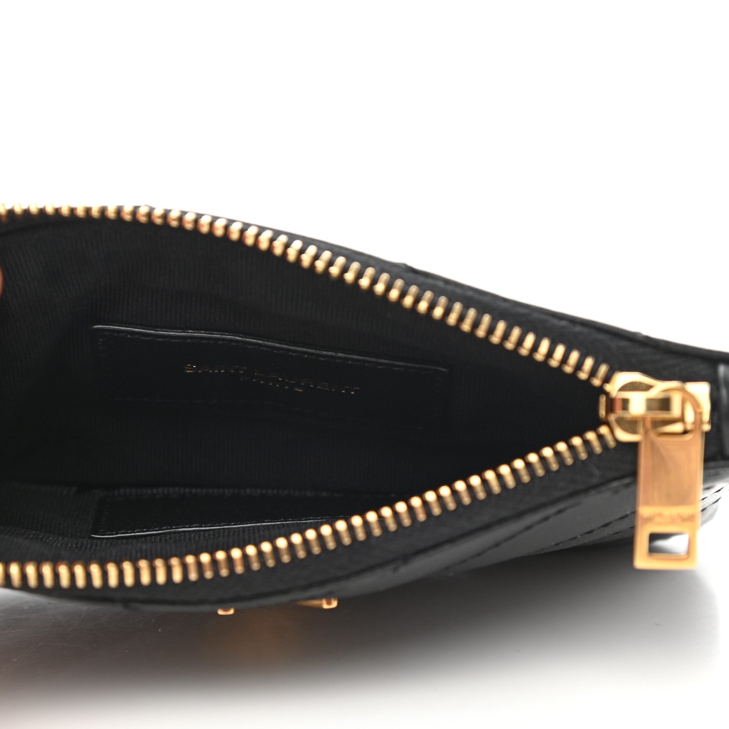 Saint Laurent Calfskin Matelasse Monogram Key Pouch Black 5 of 7