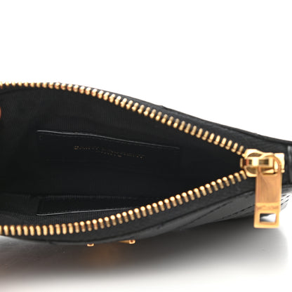 Saint Laurent Calfskin Matelasse Monogram Key Pouch Black 5 of 7