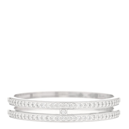 Hermes 18K White Gold Diamond Ariane Wedding Band Ring 58 8.25 1 of 5