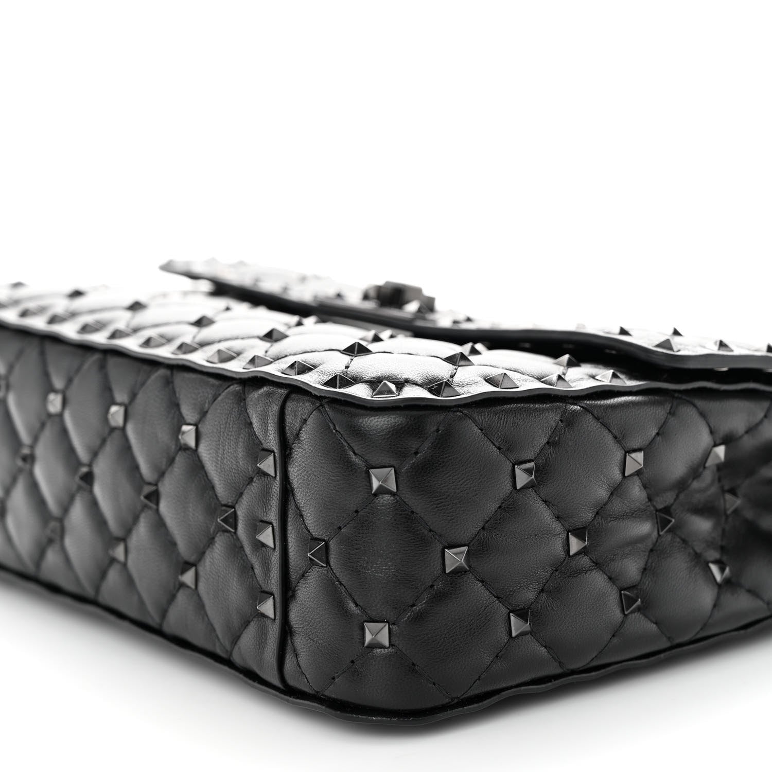 Valentino Garavani Lambskin Medium Rockstud Spike Shoulder Bag Black 9 of 9