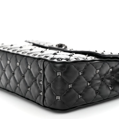 Valentino Garavani Lambskin Medium Rockstud Spike Shoulder Bag Black 9 of 9