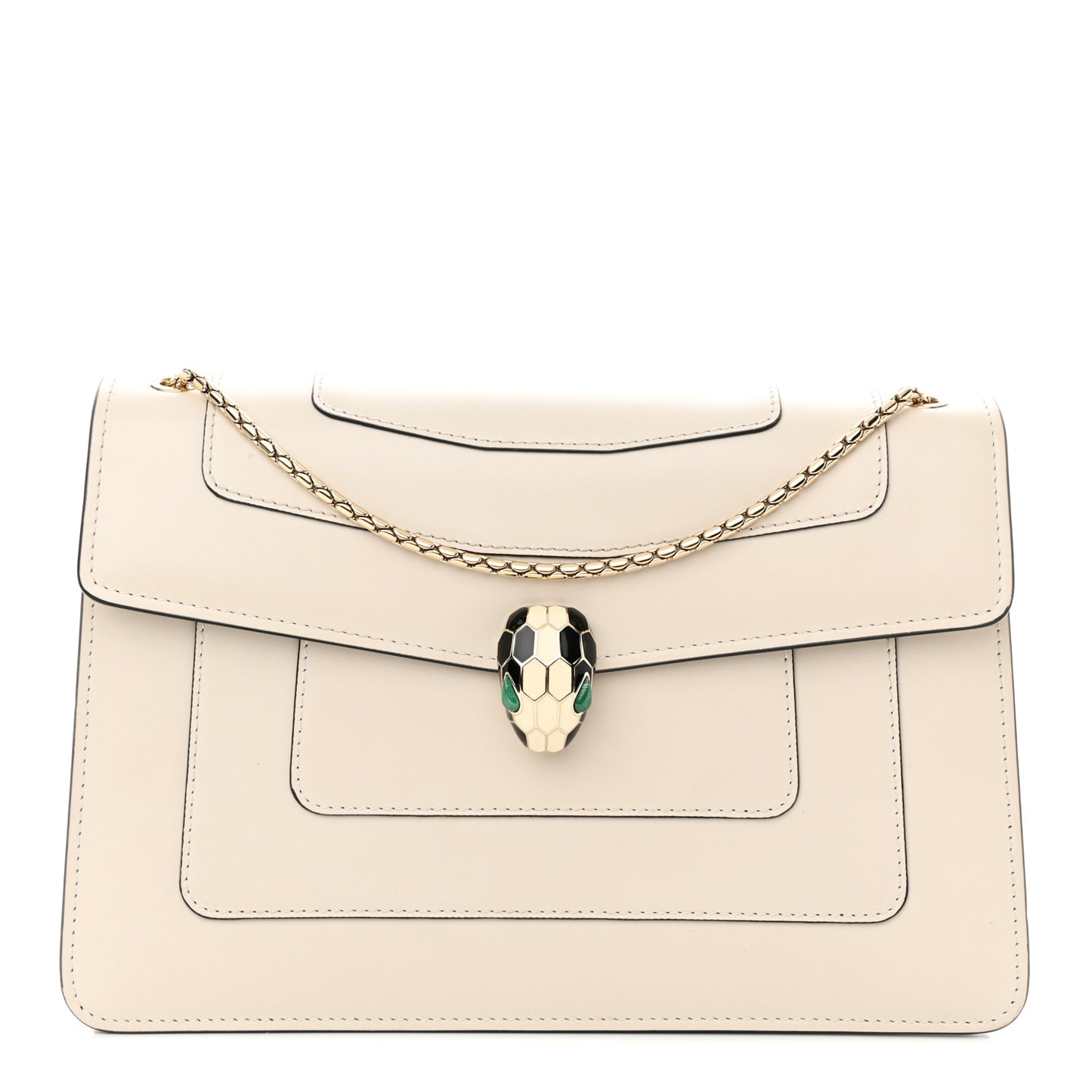 Calfskin Serpenti Forever Crossbody Bag White Agate