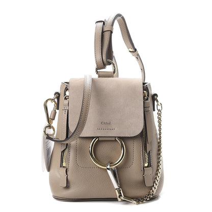 Chloe Suede Calfskin Mini Faye Backpack Motty Grey 1 of 8
