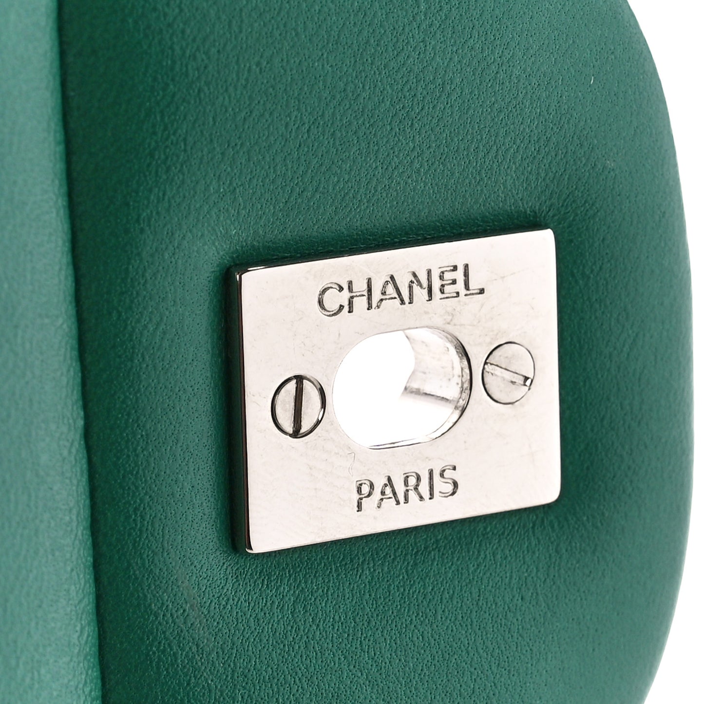 Lambskin Quilted Jumbo Double Flap Green