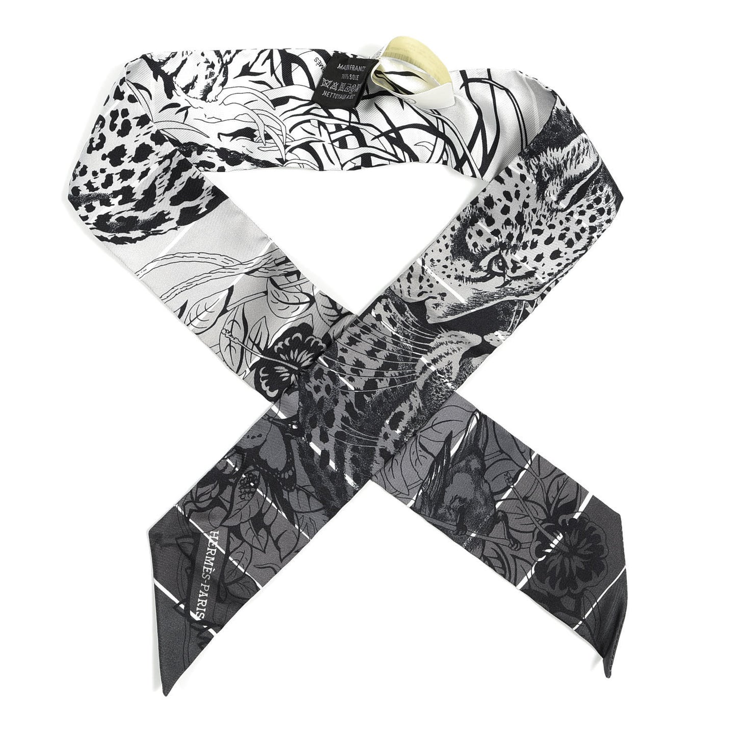 Silk Jungle Love Rainbow Twilly Gris Black White