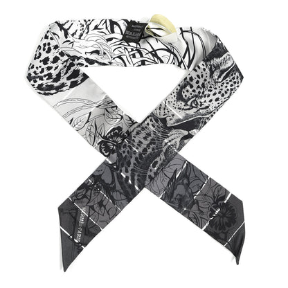 Hermes Silk Jungle Love Rainbow Twilly Gris Black White 1 of 4