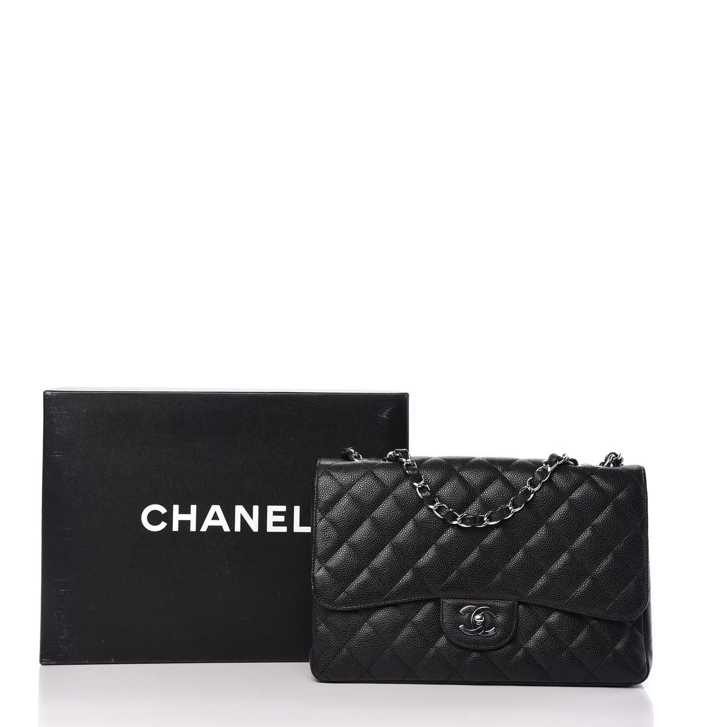 Caviar Quilted Jumbo Single Flap Black