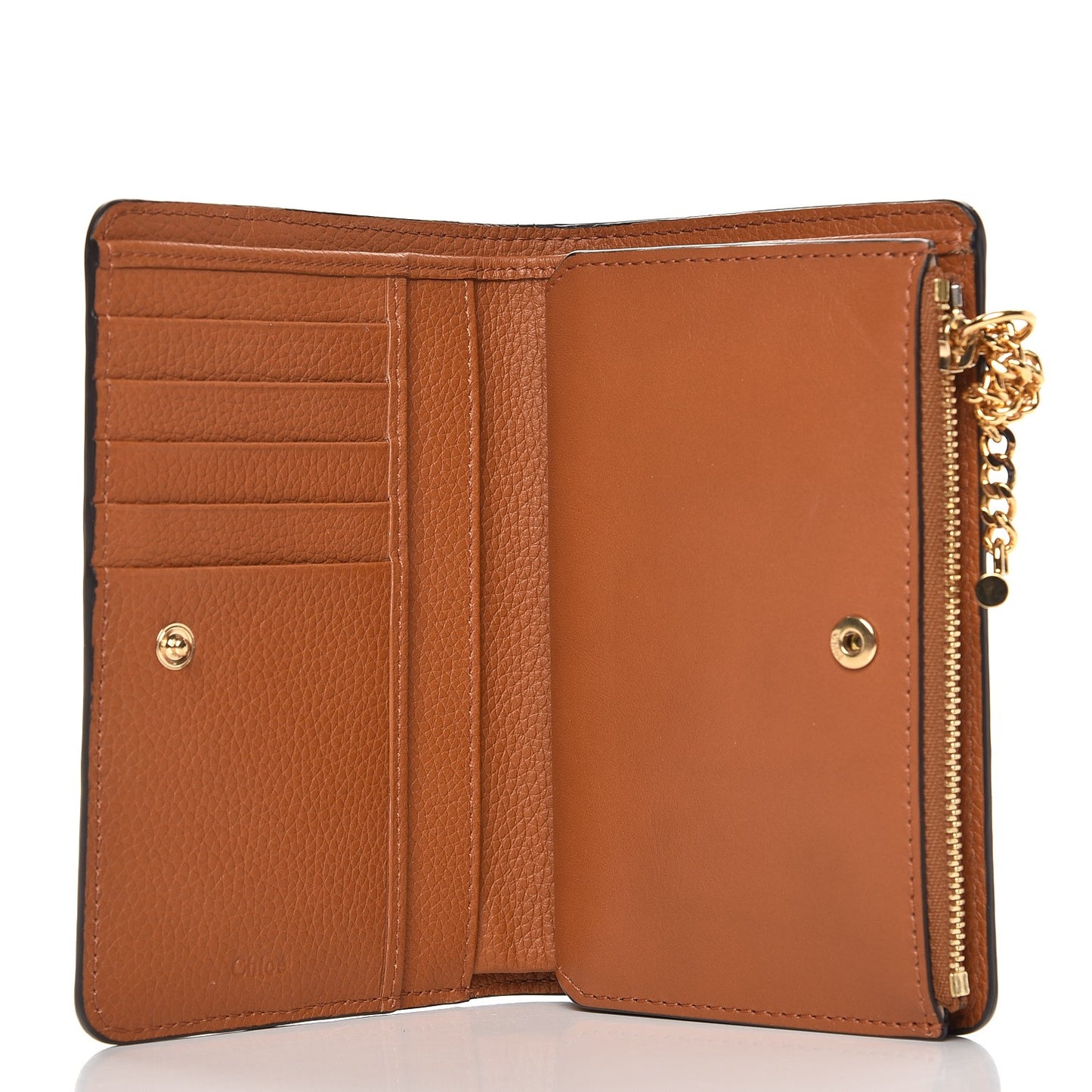 Grained Calfskin Joe Compact Wallet Caramel