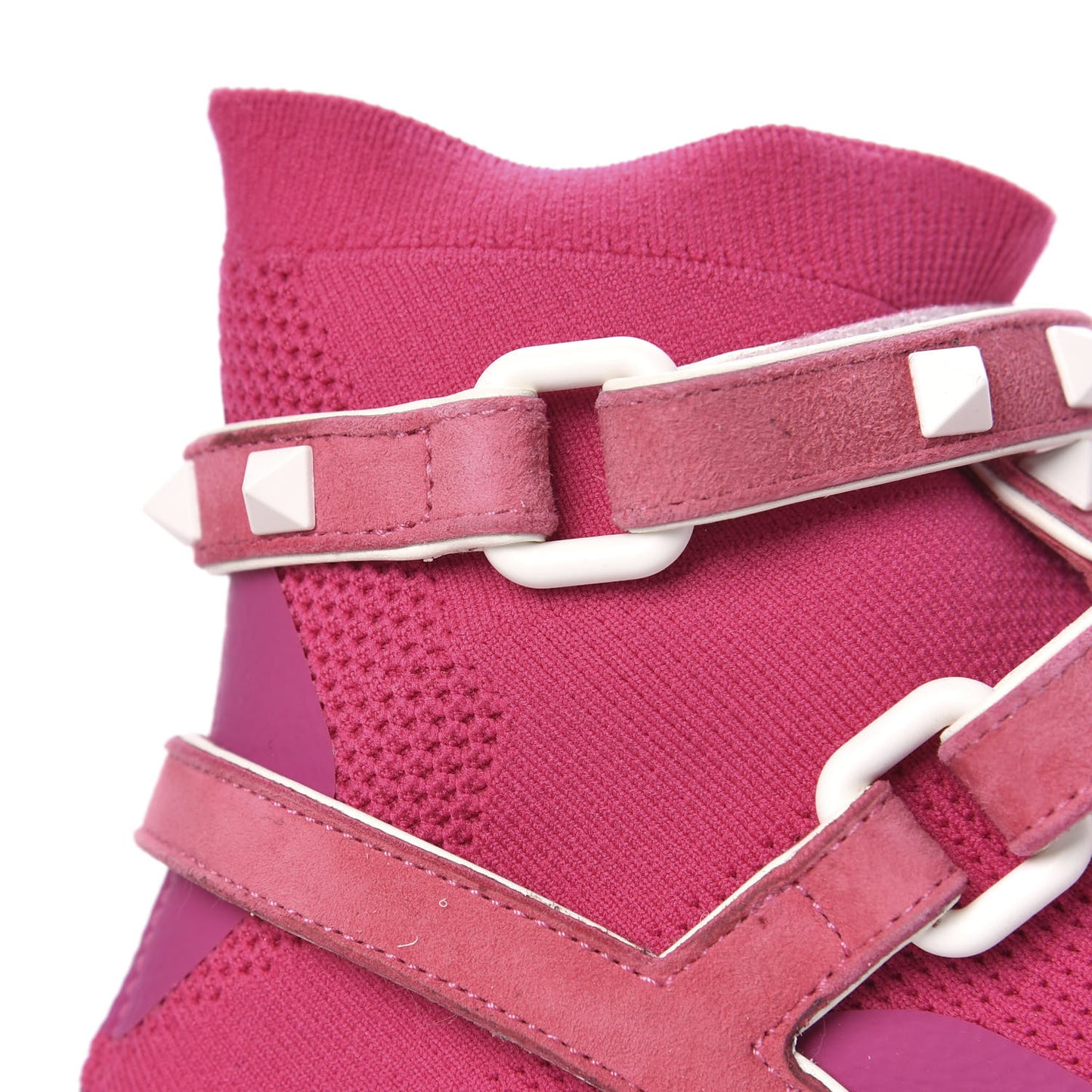 Body Tech Knit Free Rockstud Sock High Top Sneakers 37 Shadow Pink Optic White