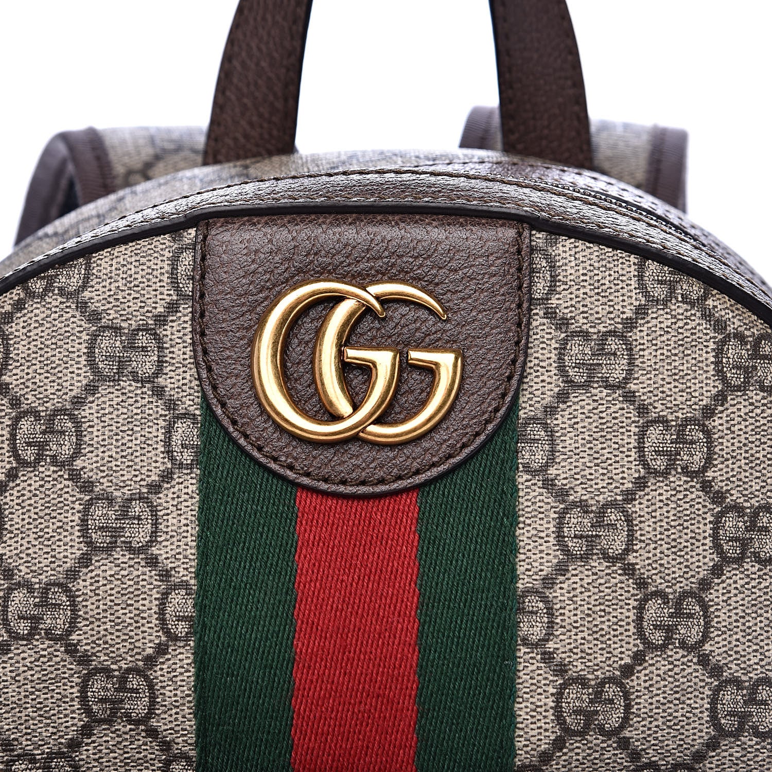 Gucci GG Supreme Monogram Calfskin Web Small Ophidia Day Backpack Beige Ebony New Acero 10 of 13