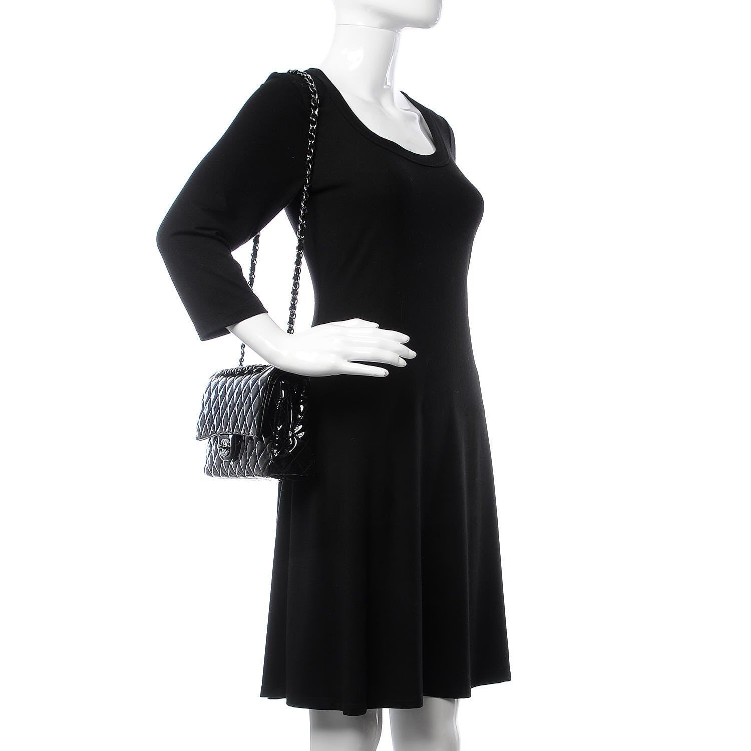 Chanel Patent Quilted Medium Double Flap Black 2 of 8