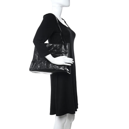 Saint Laurent Crinkled Calfskin Matelasse Monogram Medium Niki Shopper Tote Black 2 of 10