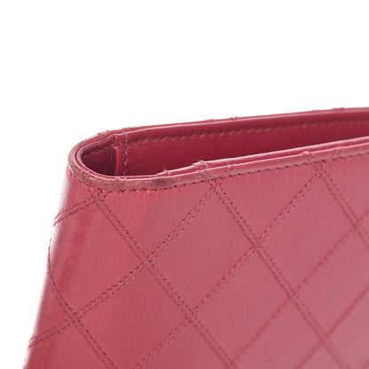 Chanel Lambskin Diamond Stitched Yen Wallet Fuchsia 11 of 17