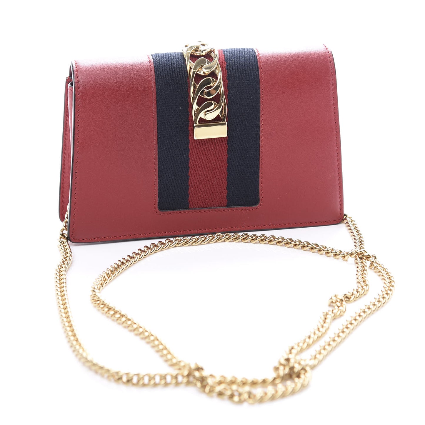 Calfskin Super Mini Sylvie Chain Shoulder Bag Hibiscus Red