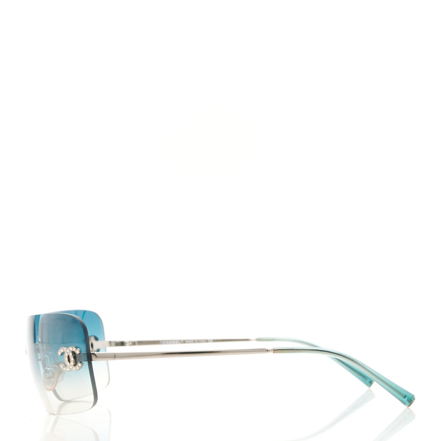 Metal Crystal CC Logo Sunglasses 4017-D Blue