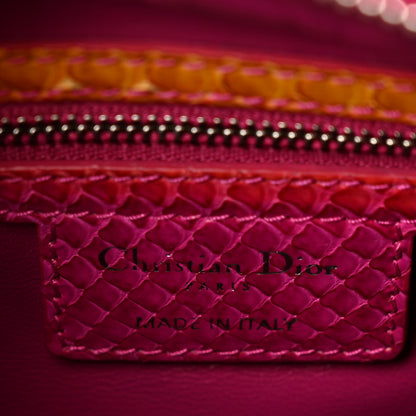 Christian Dior Snakeskin Medium Lady Dior Pink Orange 6 of 12