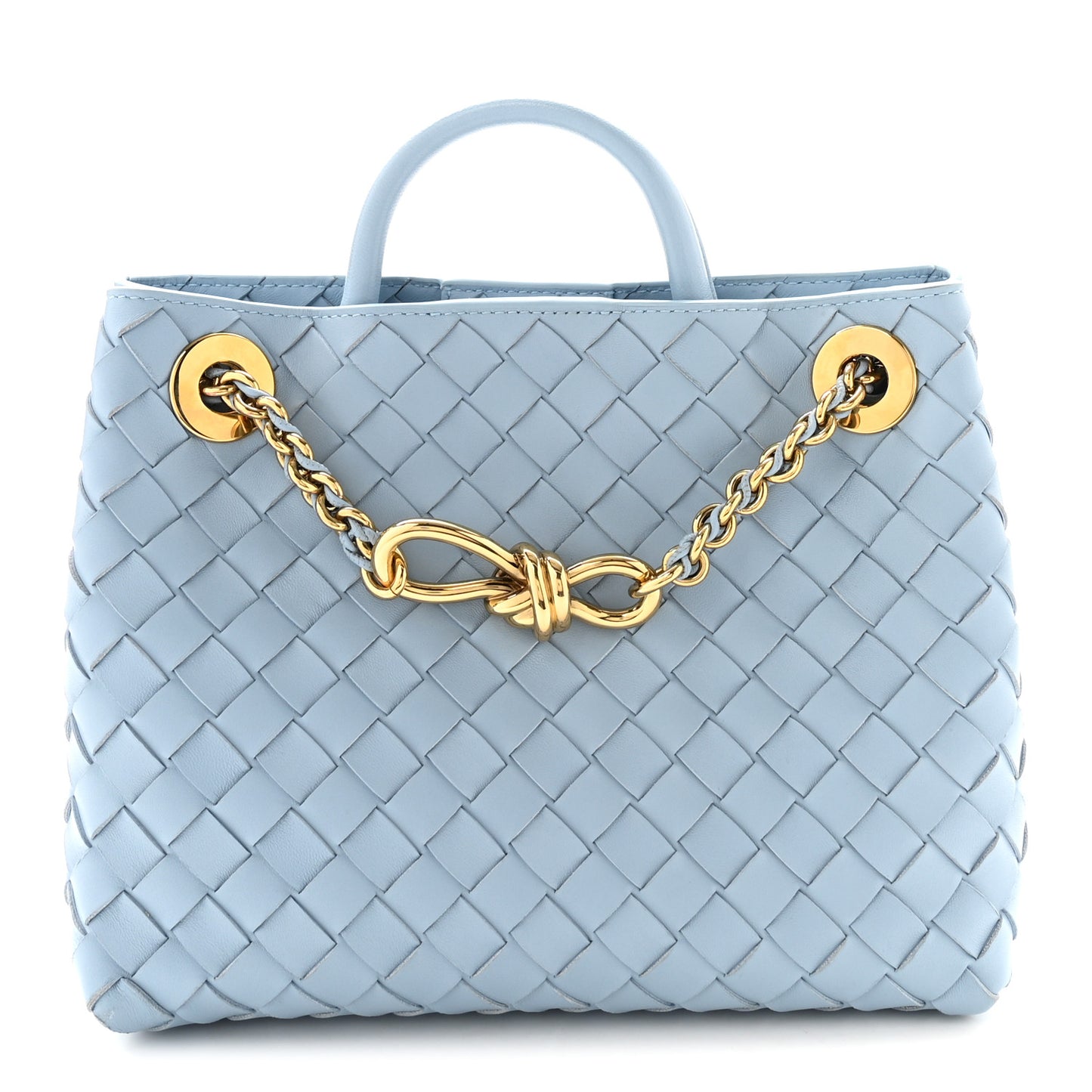 Nappa Intrecciato Small Andiamo With Chain Shoulder Bag Ice