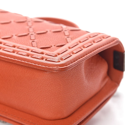 Chanel Caviar Stitched Small Boy Flap Dark Orange 14 of 17
