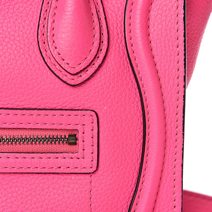 Celine Drummed Calfskin Nano Luggage Fluo Pink 9 of 14