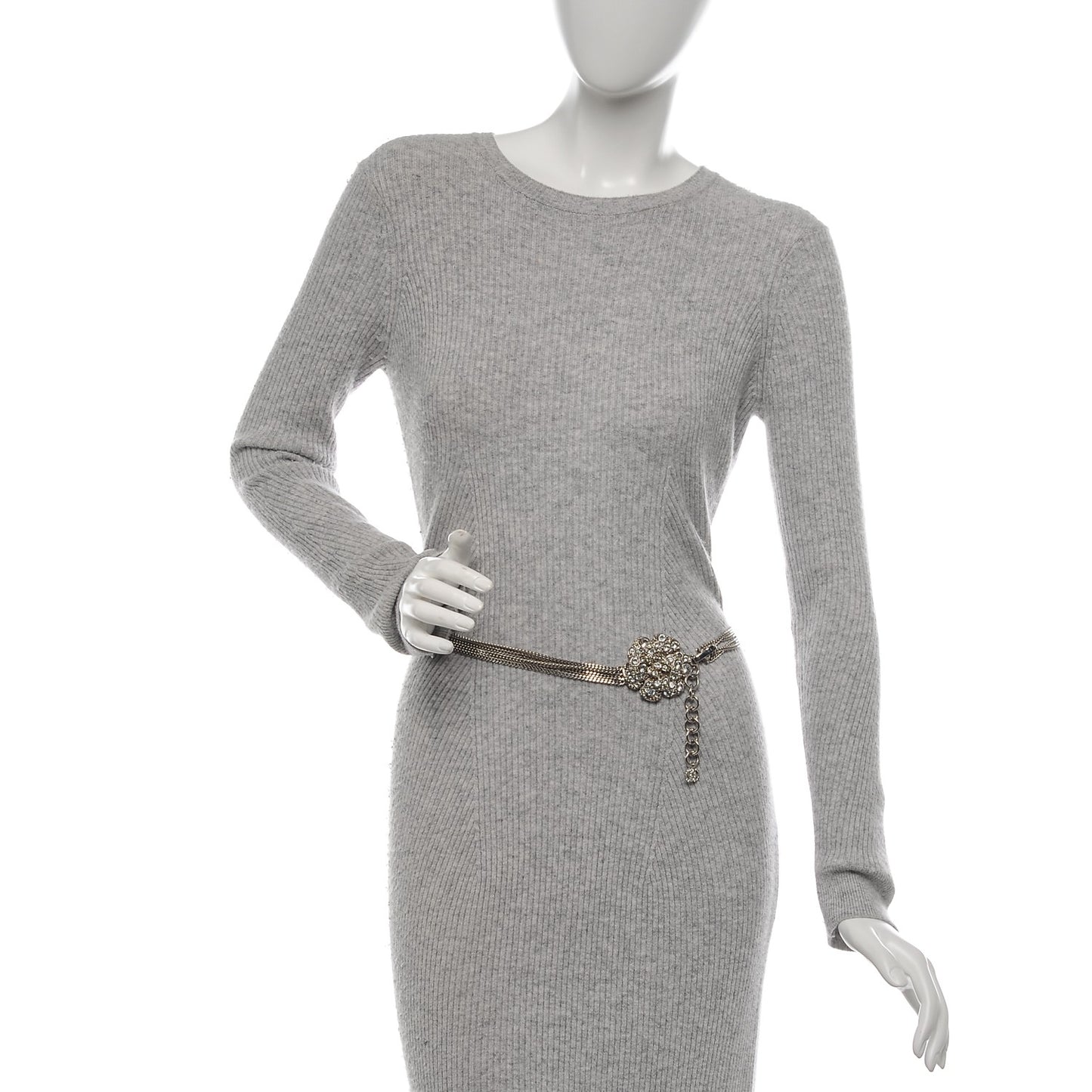 Crystal CC Camellia Belt Silver