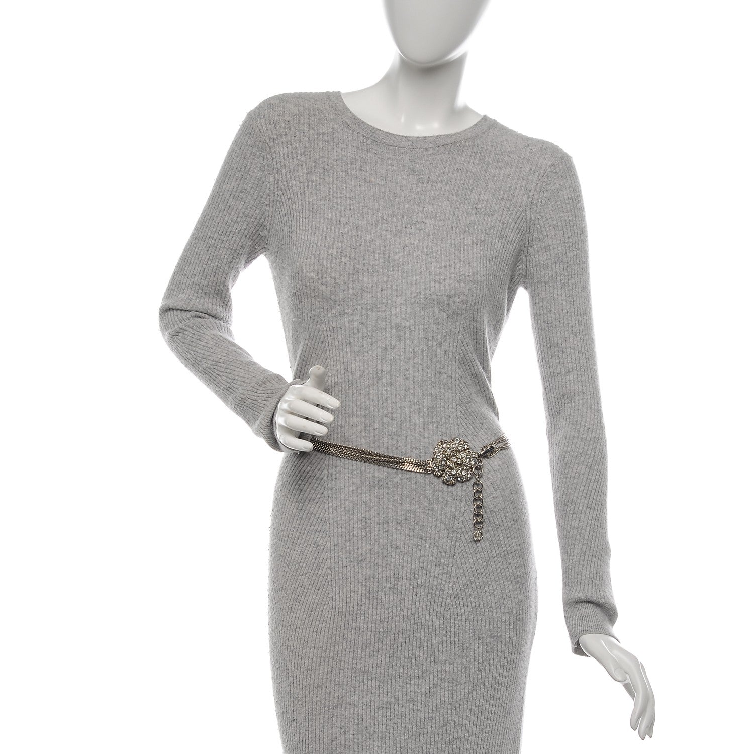 Chanel Crystal CC Camellia Belt Silver 2 of 5