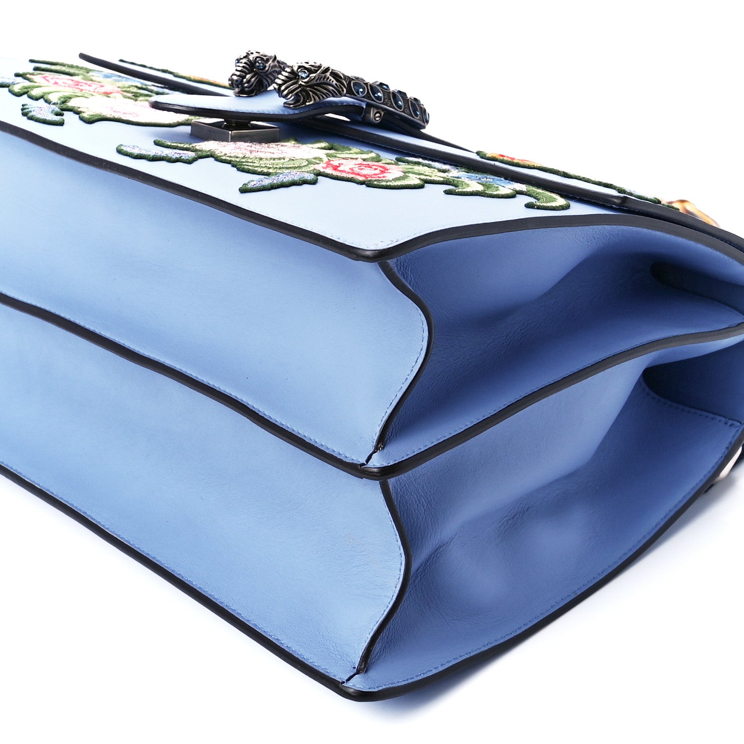 Gucci Moon Calfskin Crystal Web Embroidered Large Dionysus Bamboo Top Handle Bag Clear Sky Blue Multicolor 13 of 16