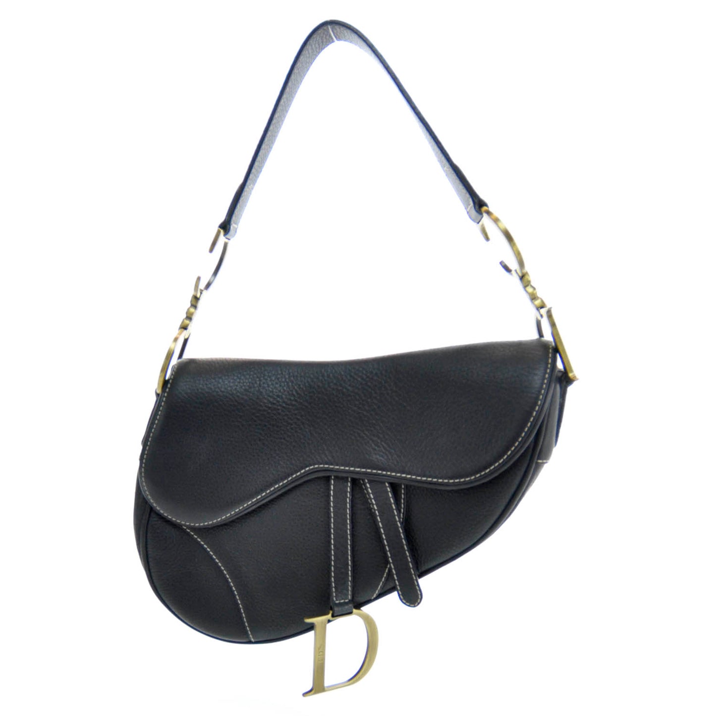Leather Saddle Bag Black