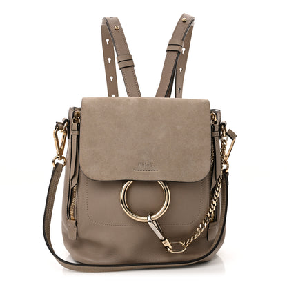 Chloe Suede Calfskin Small Faye Backpack Motty Grey 1 of 10