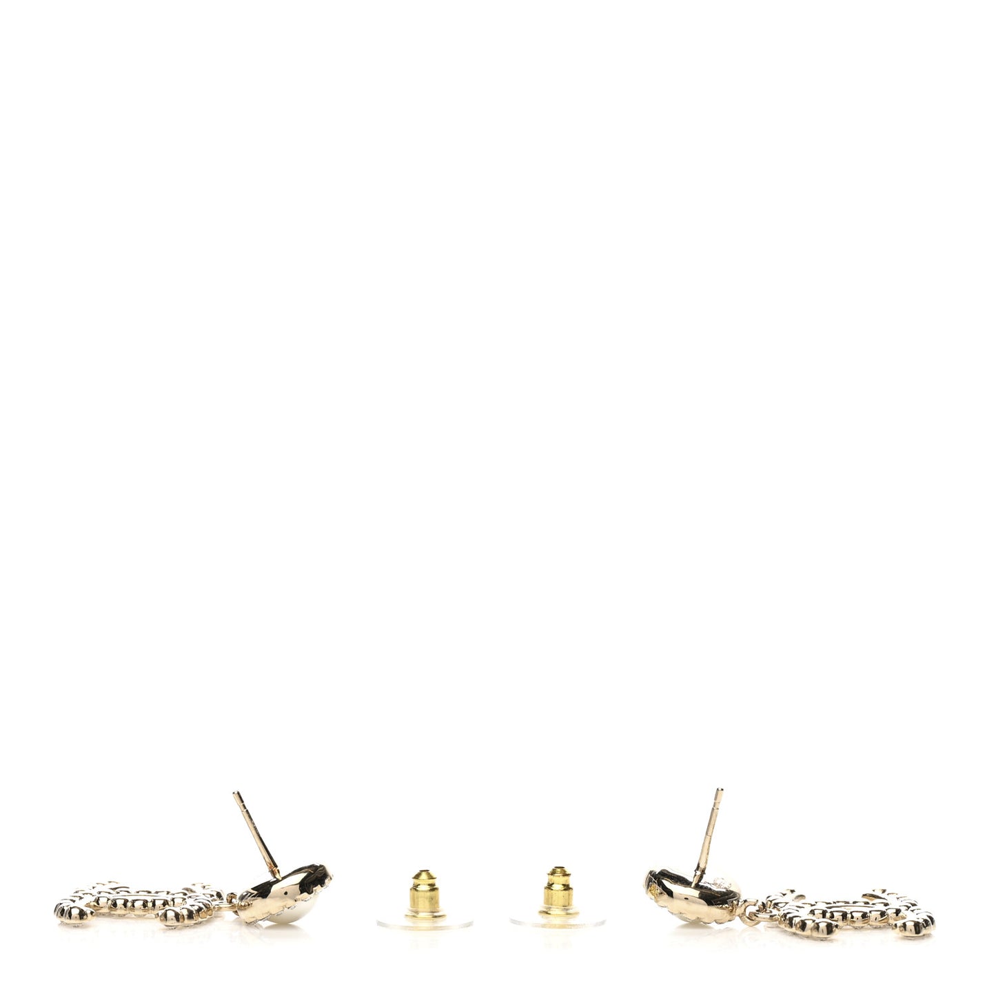 Crystal Pearl Bow-tiful CC Drop Earrings Gold