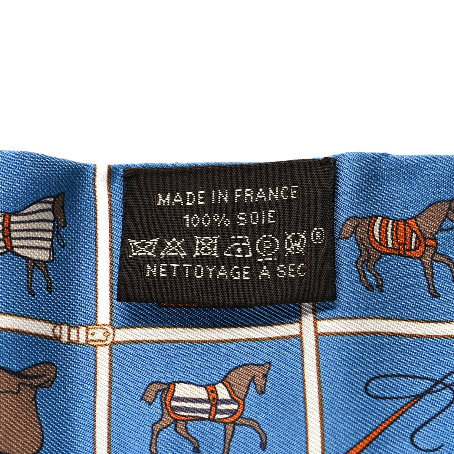 Hermes Silk Couvertures Et Tenues Twilly Bleu Moyen Blanc 3 of 4
