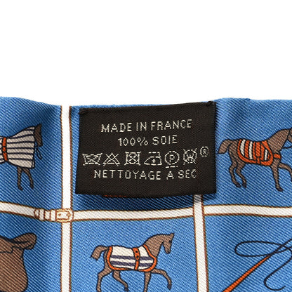 Hermes Silk Couvertures Et Tenues Twilly Bleu Moyen Blanc 3 of 4