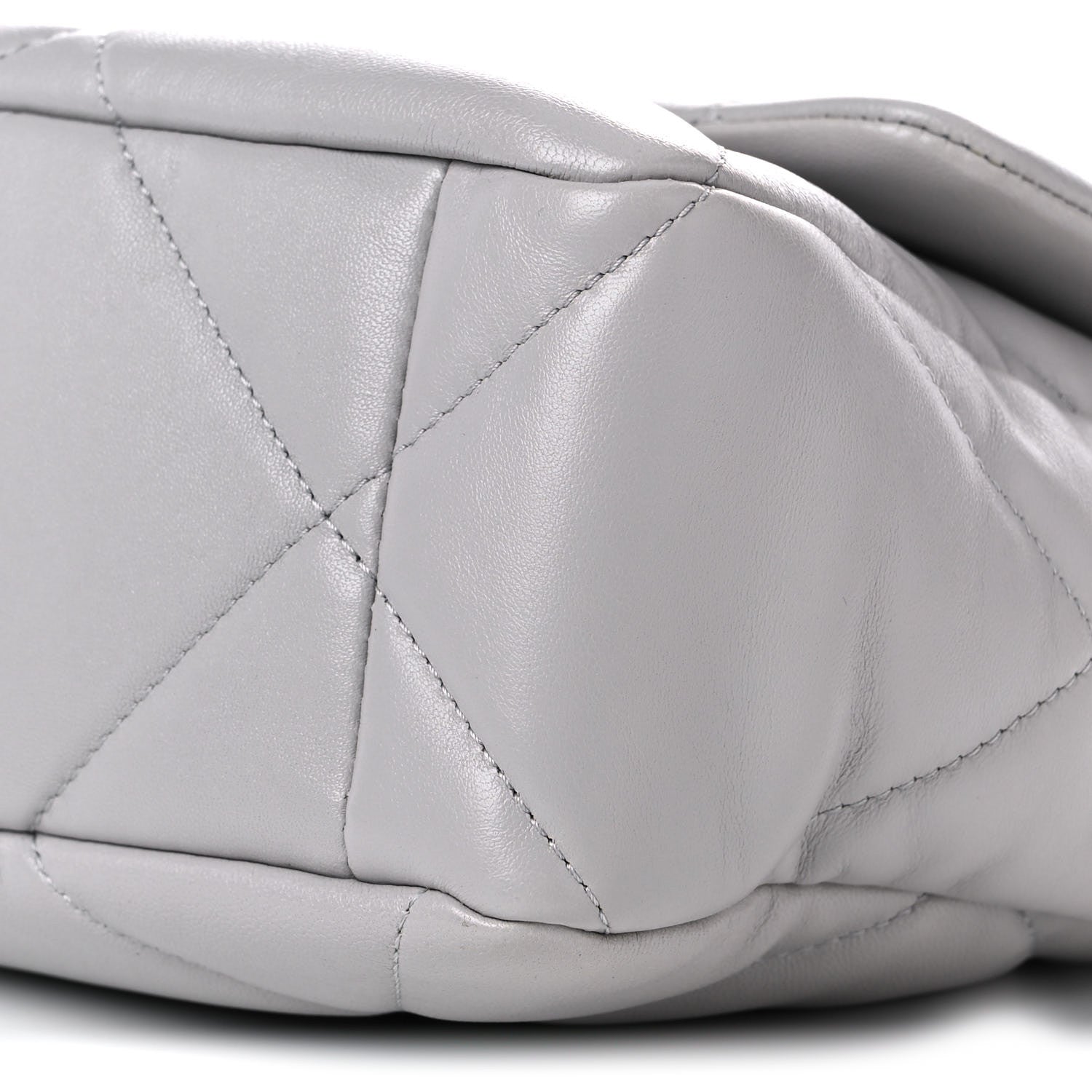 Chanel Lambskin Quilted Large Chanel 19 Flap Grey 9 of 10