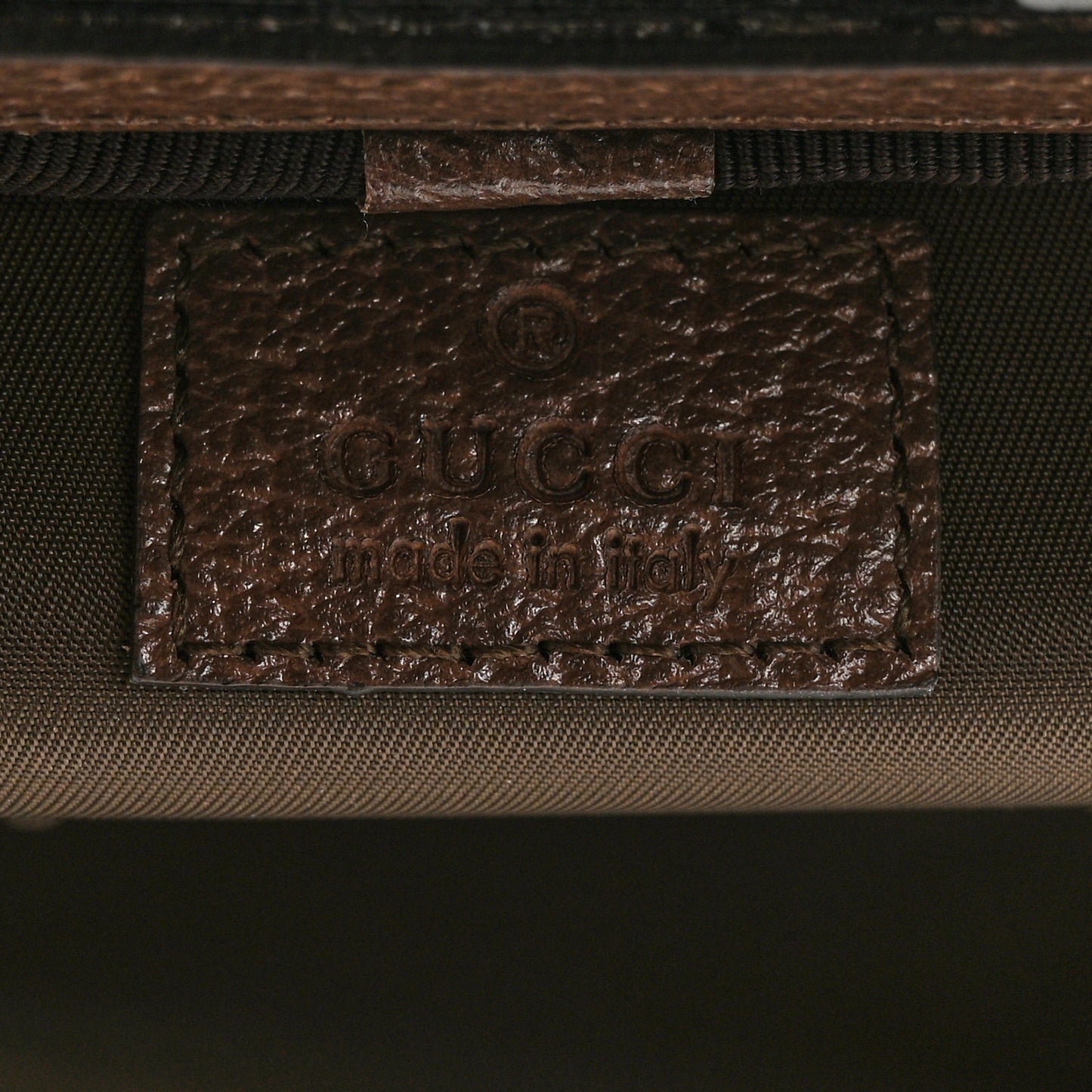 GG Supreme Monogram Textured Calfskin Web Ophidia Vanity Cosmetic Case Beige Ebony New Acero