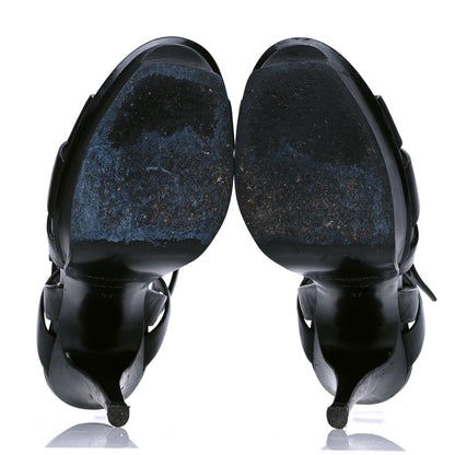 Saint Laurent Calfskin Tribute 105 Platform Sandals 37 Black 4 of 6