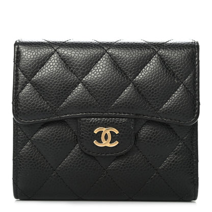 Chanel Caviar Quilted Compact Flap Wallet Black 1 of 8