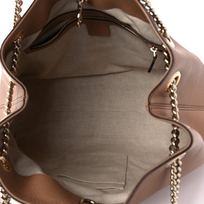 Gucci Pebbled Calfskin Medium Soho Chain Shoulder Bag Camelia 5 of 12
