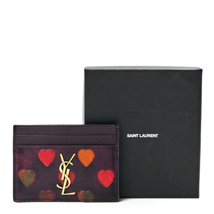 Saint Laurent Lambskin Heart Embossed Monogram Card Case Vintage Cognac 11 of 11