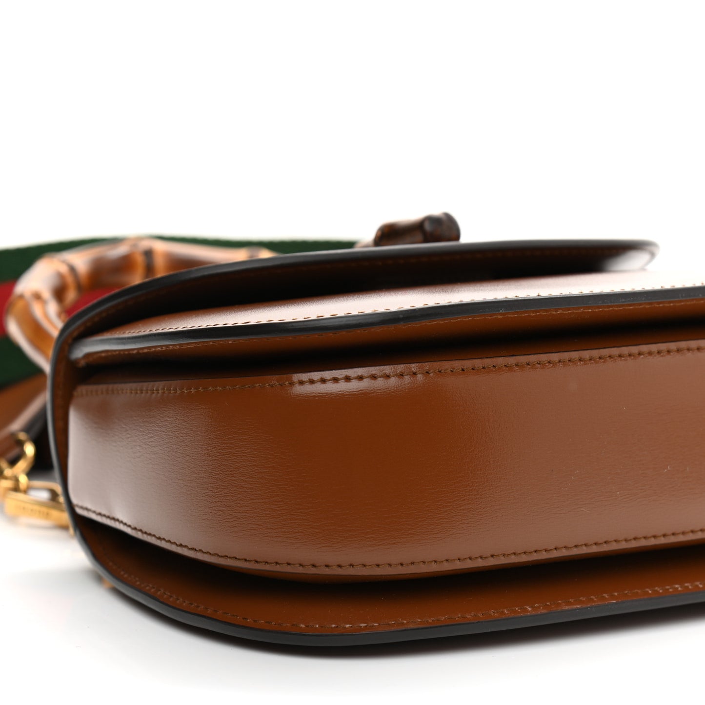 Boarded Dyana Lux Calfskin Small Bamboo 1947 Top Handle Bag Brown