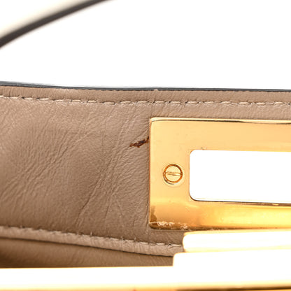 Fendi Vitello Seta Nappa Bi-Color Small Peekaboo I SEE U Satchel White Ice Light Rose Tortora 12 of 13