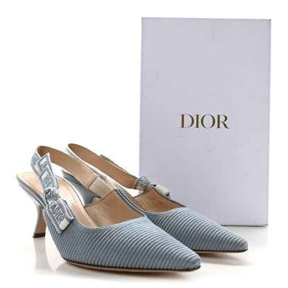 Christian Dior Technical Canvas Ribbon J Adior Slingback 65mm Pumps 41 Bleu Pastel 10 of 10