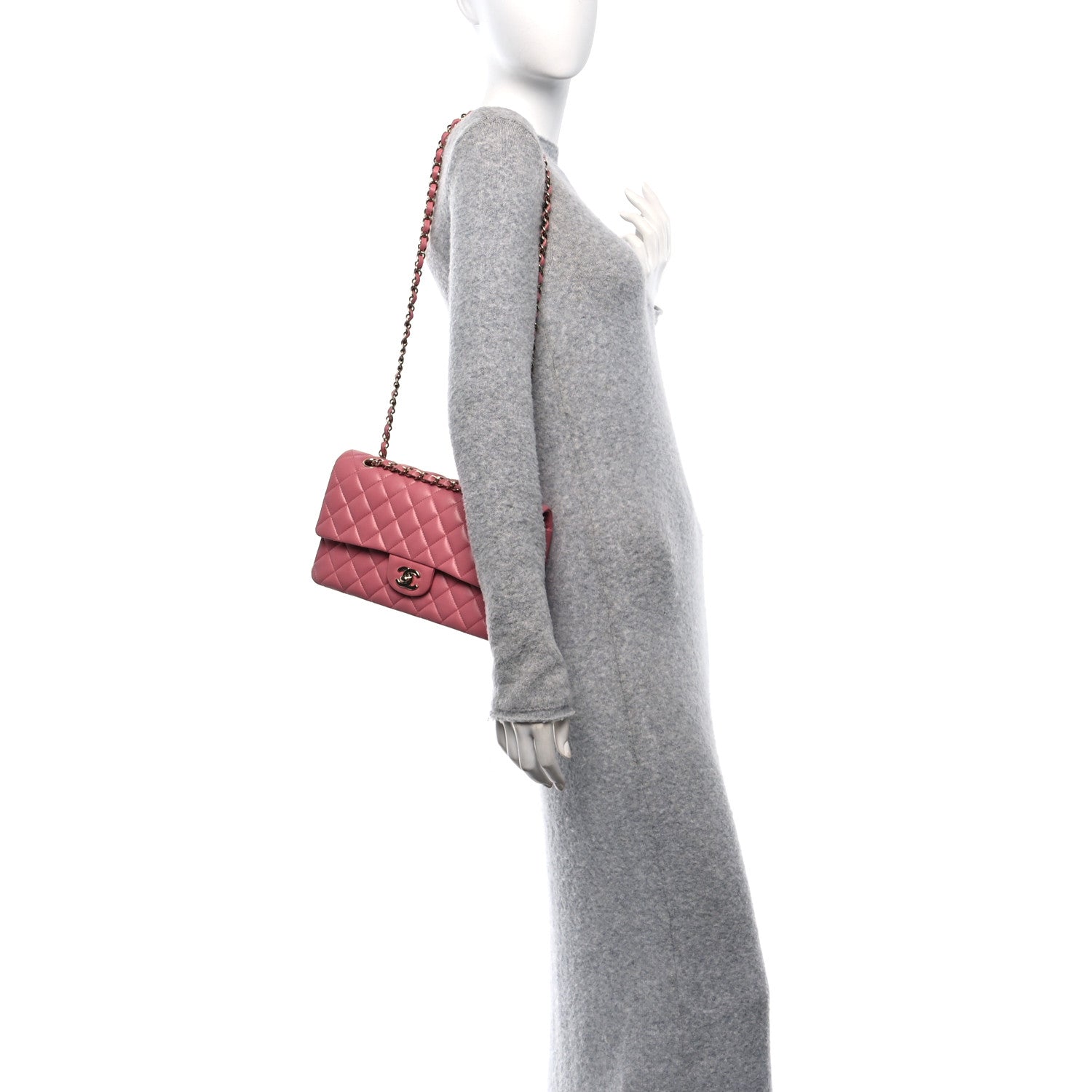Chanel Caviar Quilted Medium Double Flap Pink 2 of 10