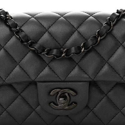 Chanel Lambskin Quilted Mini Rectangular Flap So Black 8 of 11
