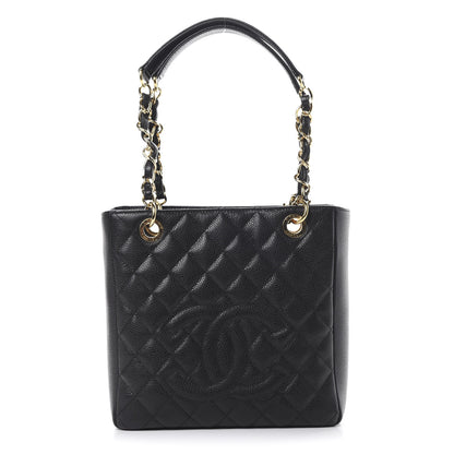 Chanel Caviar Quilted Petit Shopping Tote PST Black 1 of 11