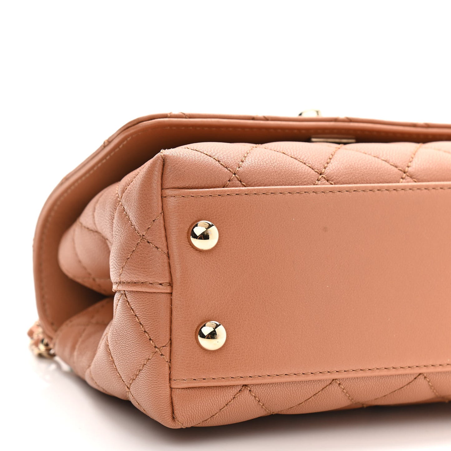 Goatskin Quilted Extra Mini Rainbow Coco Handle Flap Brown