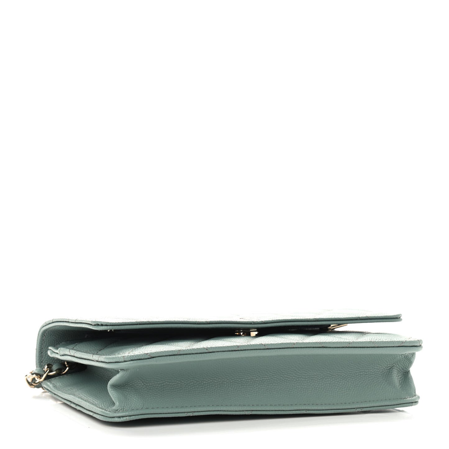 Caviar Quilted Wallet On Chain WOC Light Green