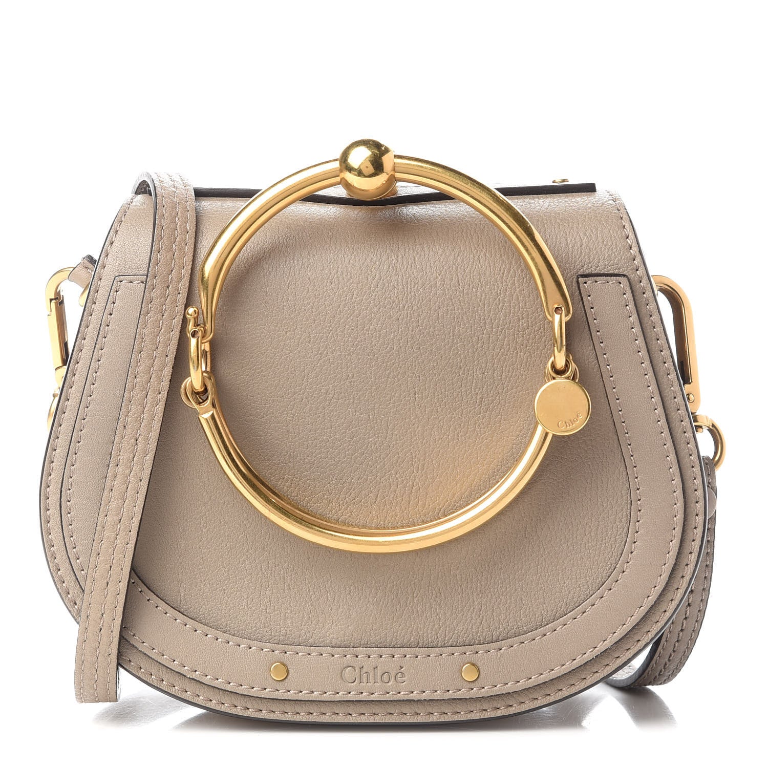 Chloe Calfskin Suede Small Nile Bracelet Bag Motty Grey 1 of 9
