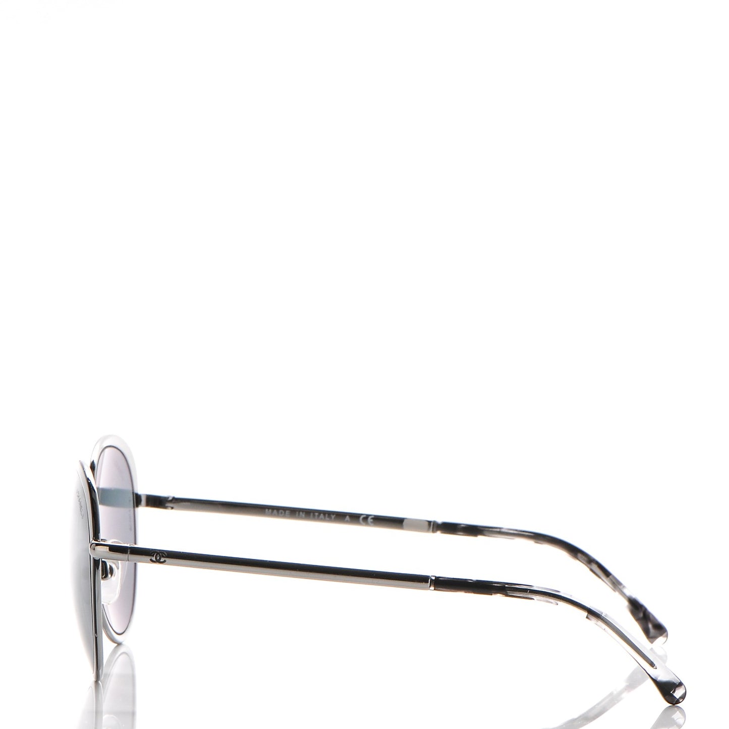 Round Spring Sunglasses 4206 Black Silver